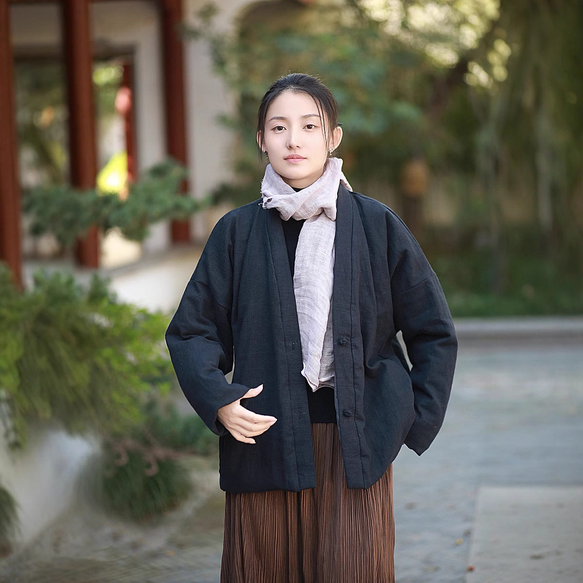 文艺复古女装手工盘扣棉衣宽松文艺复古夹棉棉麻外套,淘宝优惠券,粉丝福利购,淘宝优惠卷