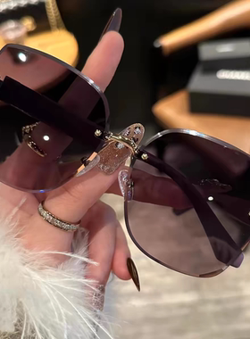 无框切边尼龙墨镜高颜值大框显瘦