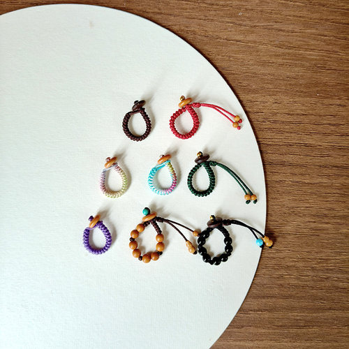 纯手工编织配件扣子 手链编绳扣手串配饰连接扣 滴溜跑环扣头配件 - 图0