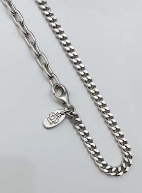 纯银古巴链潮男嘻哈日韩小众项链