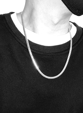 纯银蛇骨链男士项链简约