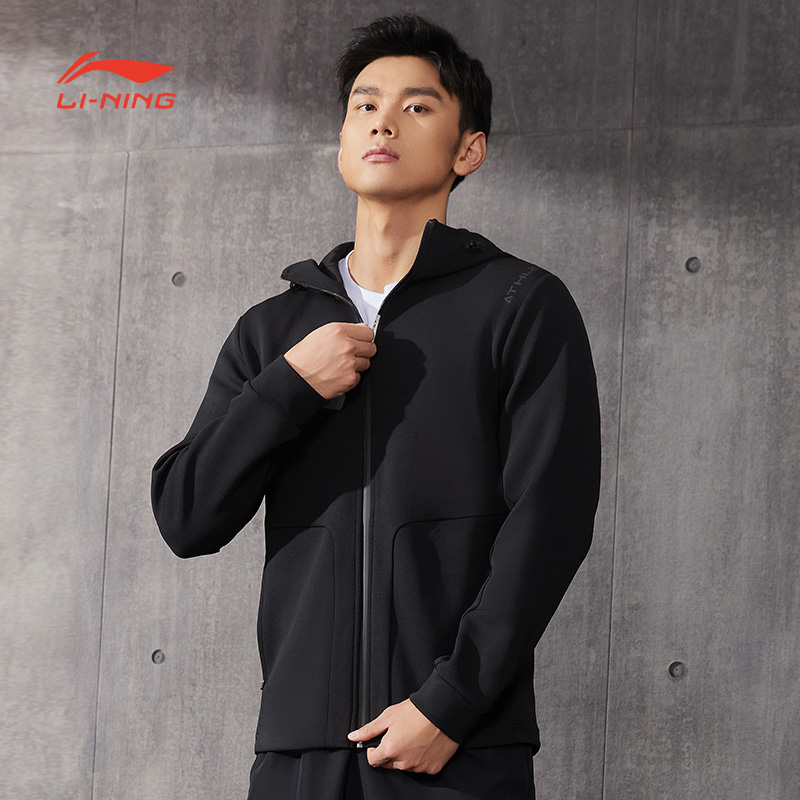 李宁外套男装春季开衫运动服连帽时尚潮流休闲卫衣男AWDS093[B品] - 图0