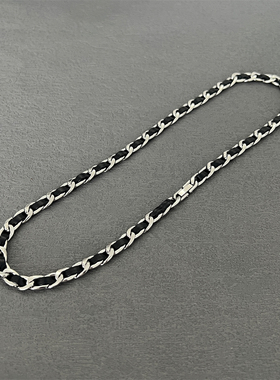 黑色钛钢项链男士复古潮流嘻哈