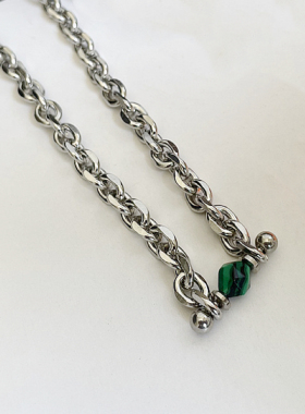 转运珠绿色玛瑙项链男女生轻奢