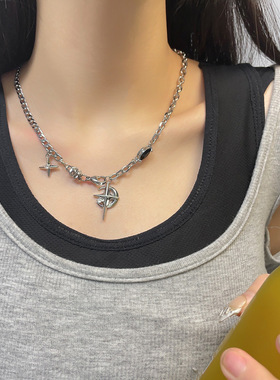 黑宝石星月项链男潮高级感欧美