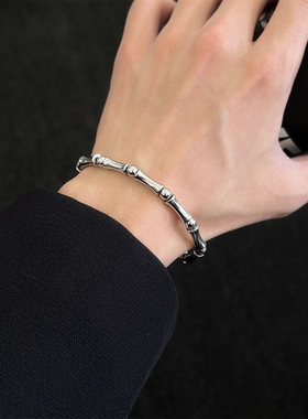 节节高升钛钢竹节手链男高级感小众设计手环手饰学生情侣手镯配饰