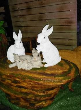 婚礼仿真舞台橱窗户外兔子摆件