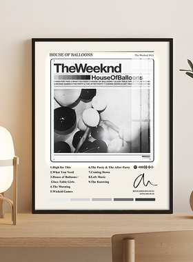 欧美歌手TheWeeknd盆栽哥发光音响专辑海报曲目列表签名装饰画