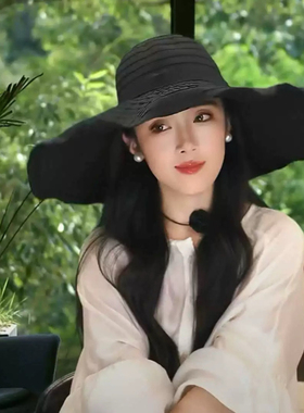 夏季户外大帽檐遮脸帽子女士夏天