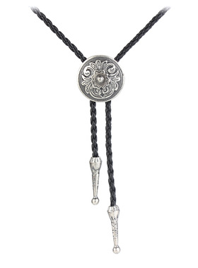 波洛圆形复古合金雕花衬衣项链