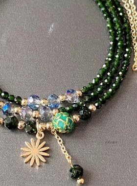 天然绿尖晶石手链三圈