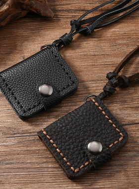 复古皮质吊坠可调节项链毛衣链