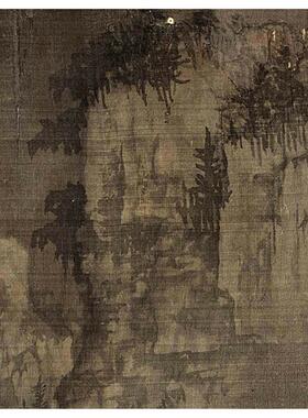 1:1宋王I诜渔村小雪图古代名画山水人物风景画真迹高清复制装饰画
