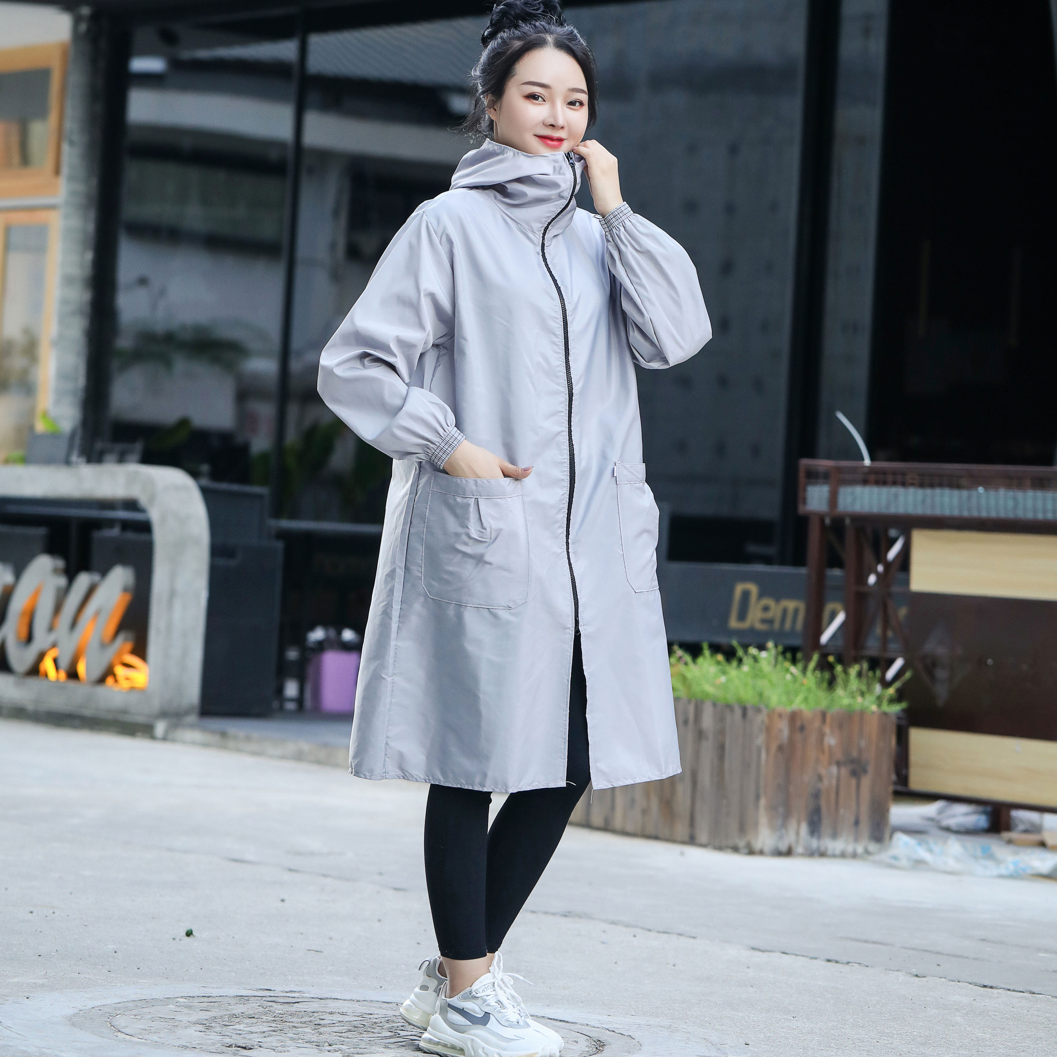 口罩版加长男女工作服带帽罩衣大人纯色长袖围裙厨房防水大褂到膝,淘宝优惠券,粉丝福利购,淘宝优惠卷