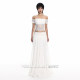 Lotus's Million White Lace-Boulded lace sliced on top short short slim matched with a long skirt stunning for a pure passiontie.