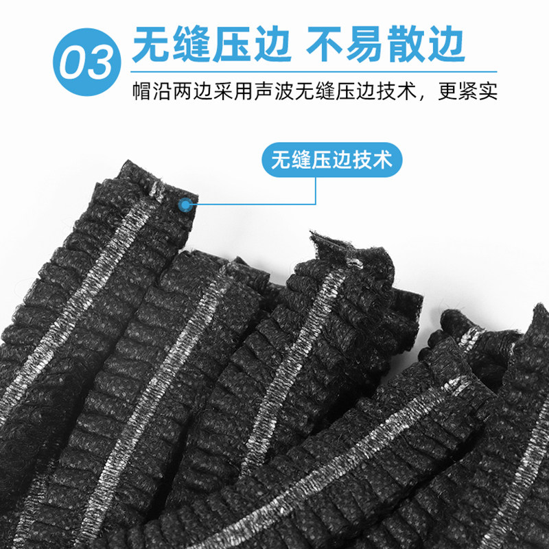黑色一次性无纺布帽子餐饮厨房食品卫生工作发网厨师油烟防尘头套,淘宝优惠券,粉丝福利购,淘宝优惠卷