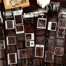 Time Machine Retro Film Border Black White Film PET Transparent Hand Tent Adhesive Tape Sticker Whole Rolls hand ledger decoration