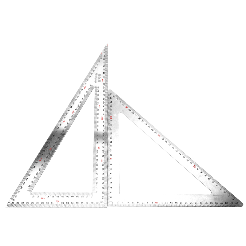 不锈钢三角尺90度加厚角尺钢尺大号高精度木工钢板尺直角尺三角板-图3