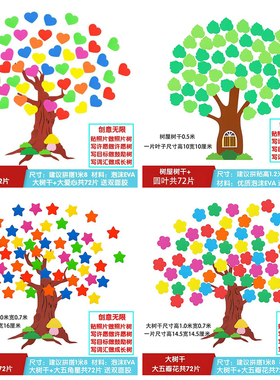幼儿园EVA泡沫苹果树评比墙贴