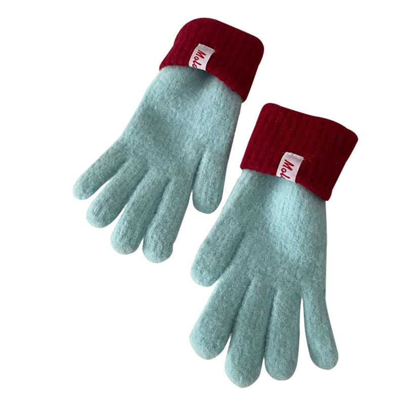 东北防寒哈尔滨穿搭新疆雪景拍照出片好看的毛线手套女冬季高颜值