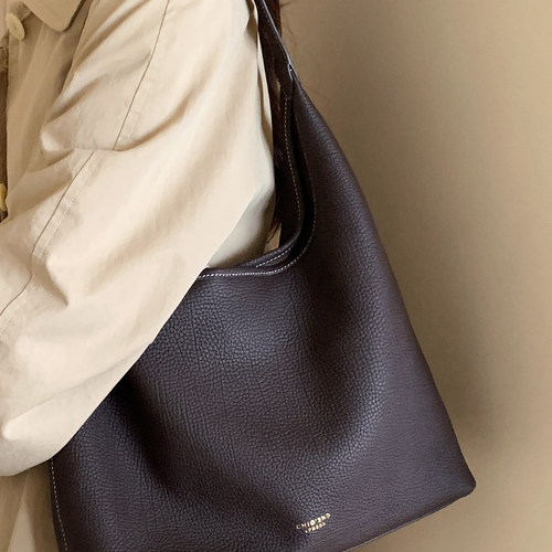 南风Chio2nd  row风 头层牛皮托特包包女软皮质感通勤单肩腋下包 - 图1