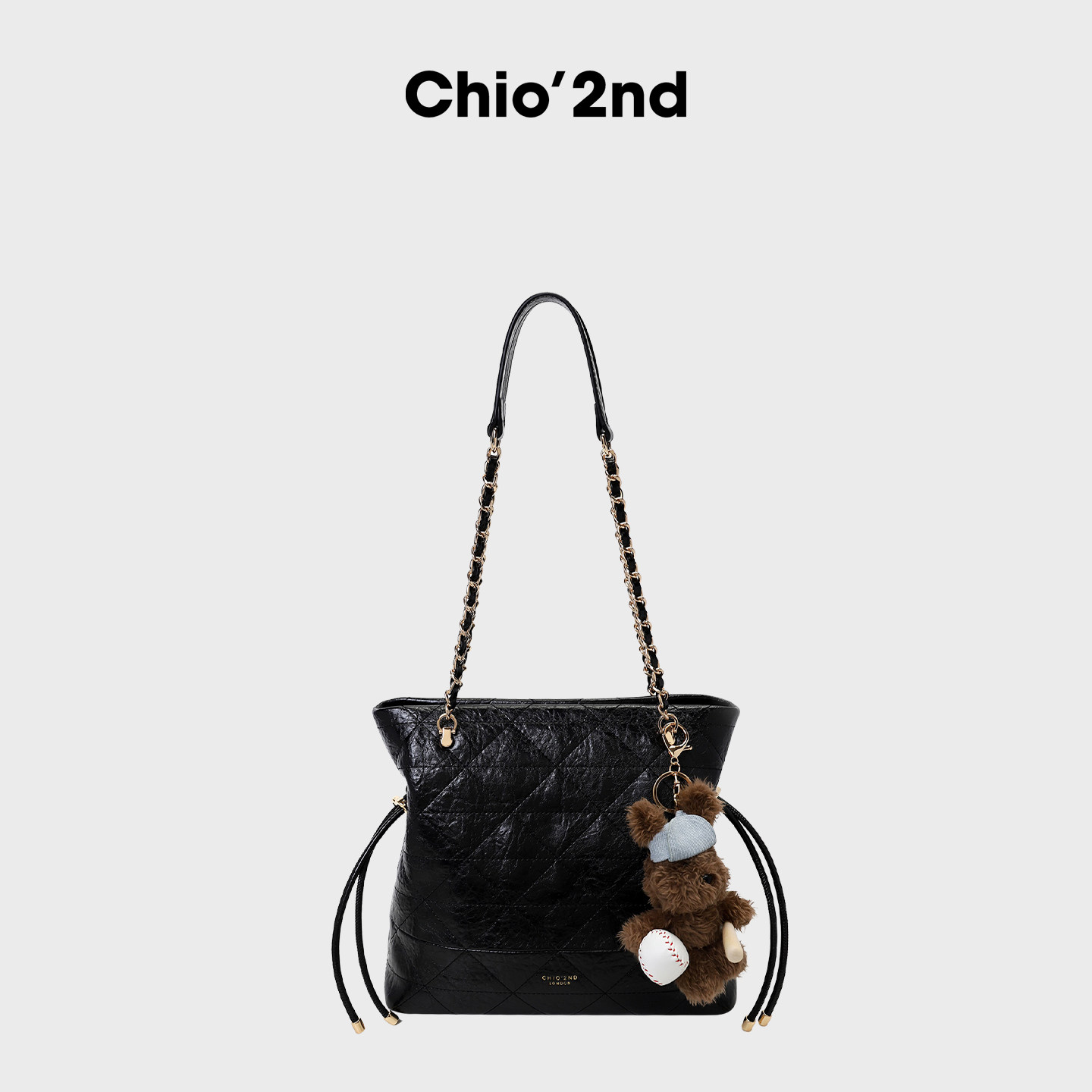 南风Chio2nd 曼城港湾大号托特包包女洋气小众菱格链条手提单肩包,淘宝优惠券,粉丝福利购,淘宝优惠卷