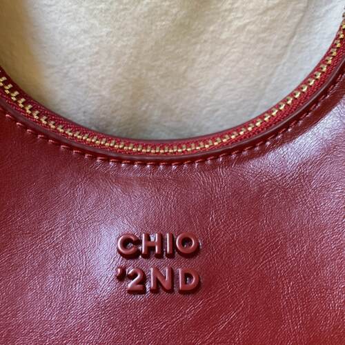 南风Chio2nd 真皮月牙包包女春夏手提包小拎包单肩斜挎包红色婚包 - 图0