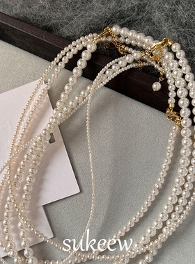 SUKEEW/酥可 施家极细珍珠项链女限定轻奢小众baby小米粒锁骨颈链