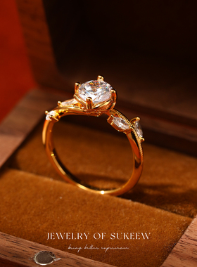 优雅花枝温柔超闪戒指