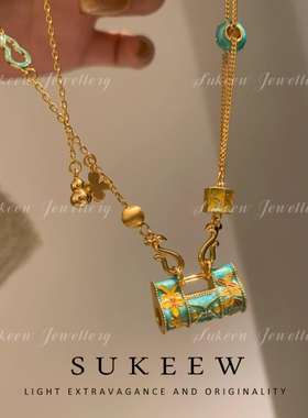 SUKEEW/酥可 新年限定岁岁安·新中式国风珐琅工艺高货同心锁项链