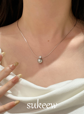 SUKEEW/酥可 经典流传·戴妃同款施家同款人造澳白珍珠项链锁骨链