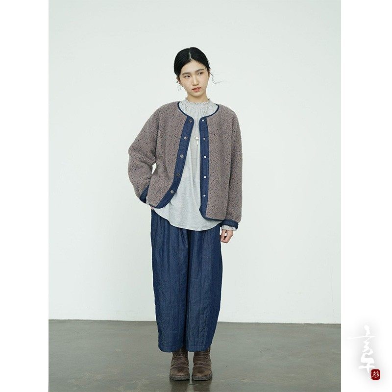 言午葵原创冬季保暖牛仔直筒裤九分裤 复古怀旧加厚棉裤靴裤,淘宝优惠券,粉丝福利购,淘宝优惠卷