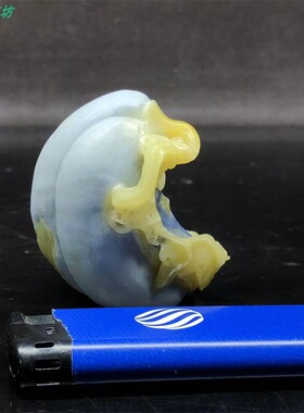 寿山石芙蓉巴林蓝星鸡血原石XK1314手工精品封门蓝青田石雕小摆件