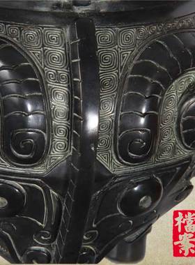 纯手工西周青铜器饕餮纹鼎客厅