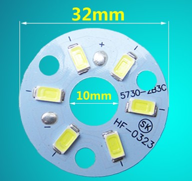 led5730高亮灯珠板贴片DIY灯泡圆形水晶灯镜前灯3W5W灯芯光源配件 - 图0