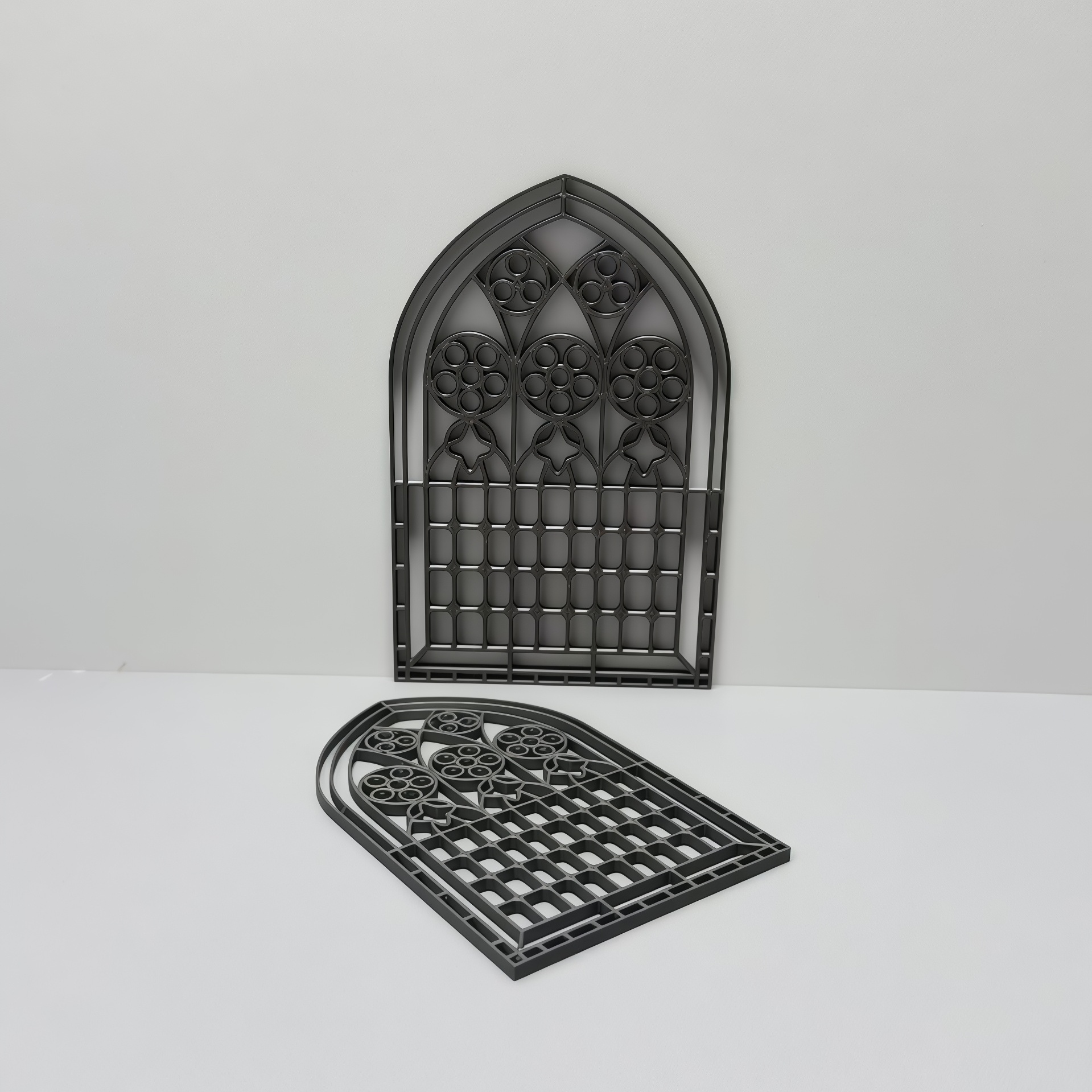 娃娃屋欧式窗户背景痛板装饰微型景观布景哥特光影滴胶窗户模型 - 图0