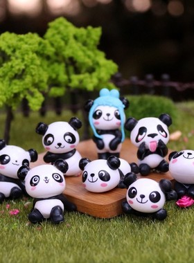 微景观熊猫摆件多肉装饰品