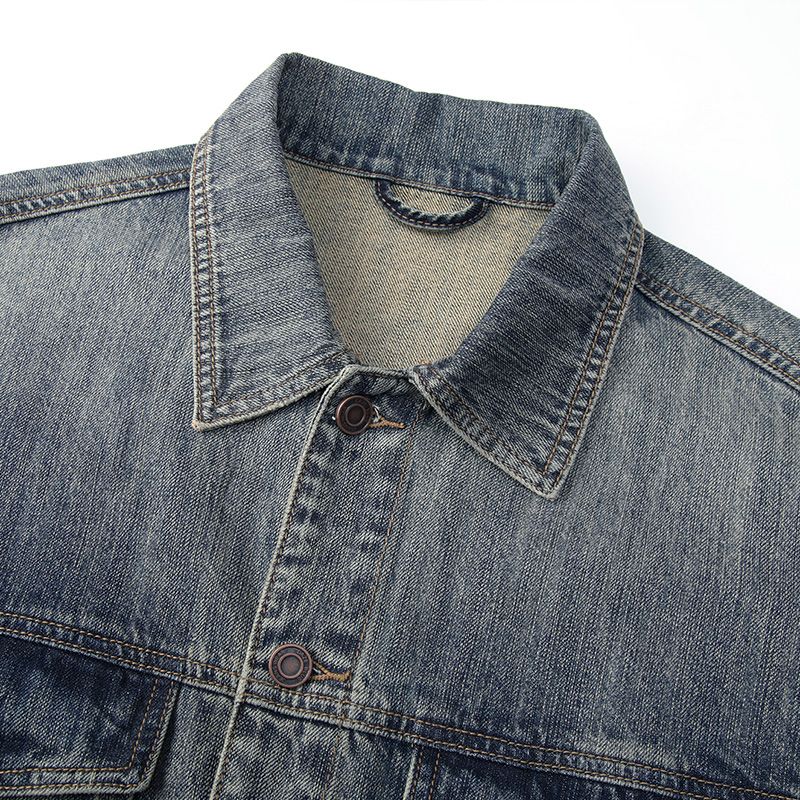 奥派鲨男士牛仔夹克2024春秋新款工装外套美式潮牌男生百搭上衣服 - 图2
