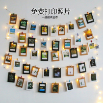 Photo Wall Combo Photo Frame Creative Wall Decoration Hanging Rope Free of punch Hemp Rope Clip No mark Nails Wash photos hanging wall