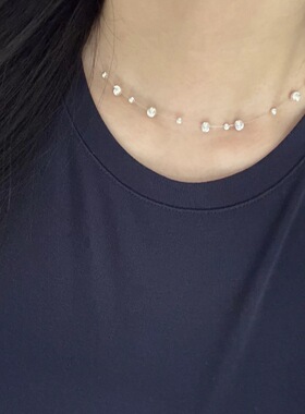 满天星透明鱼线项链锁骨链简约