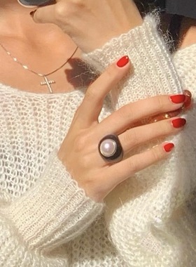 虎眼石复古时尚美拉德戒指秋冬