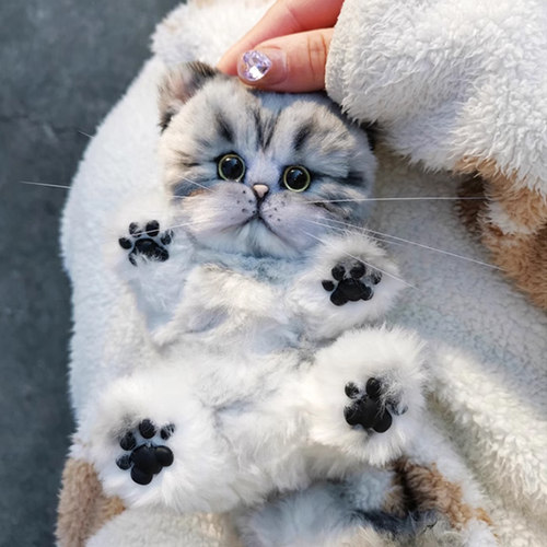 20mm兔毛扭扭棒猫咪挂件手工diy材料包钥匙扣包包挂件儿童妞妞棒 - 图2