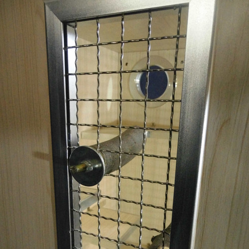 玻璃门框不锈钢轧花网门宠物柜门网龙猫柜笼门笼柜铝框门柜笼定做 - 图1