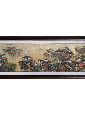 重庆非遗手工梁平竹帘画牌匾大气