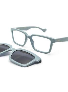 GUCCI古驰眼镜框磁吸墨镜夹片商务大脸方框潮流时尚眼镜架GG1543S