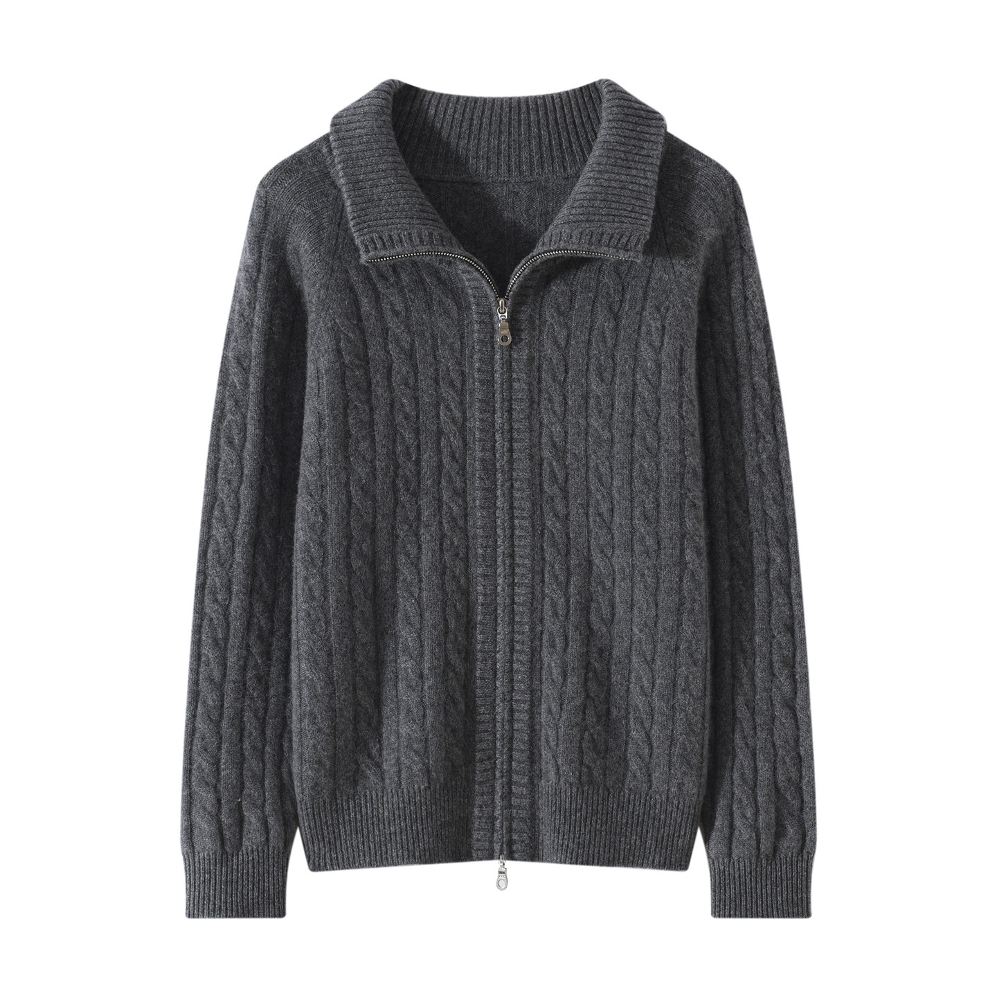 恒源祥新款慵懒风麻花山羊绒外套女秋冬新款加厚拉链羊绒针织开衫,淘宝优惠券,粉丝福利购,淘宝优惠卷