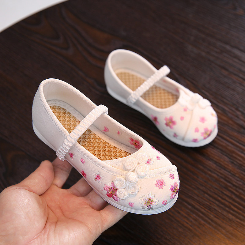 老北京布鞋儿童绣花鞋新中式手工女童宝宝汉服鞋中国风马面裙童鞋