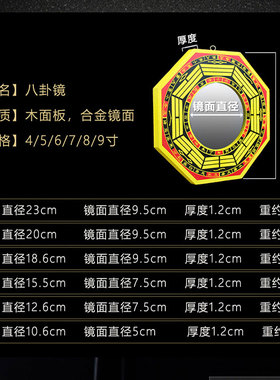 道家八卦镜凸面镜挂在大门上的