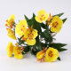 Simulated artificial flowers and green plants decorative leaves and begonia flowers