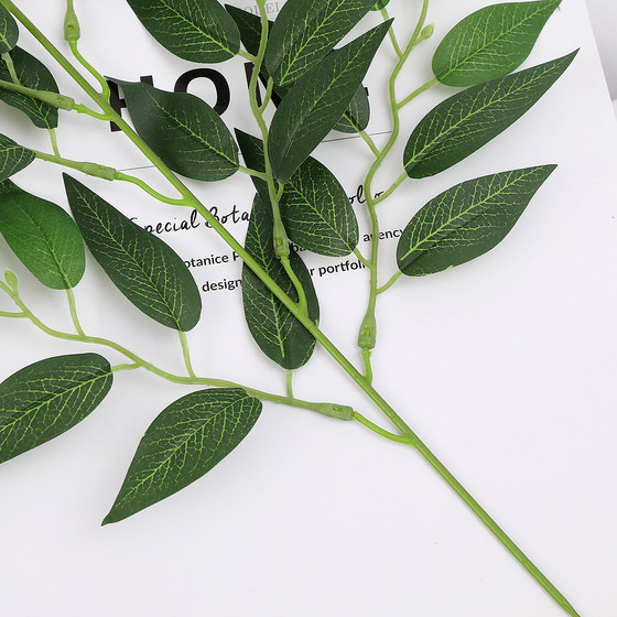 Simulated green plant wedding decoration fake leaf single willow leaf